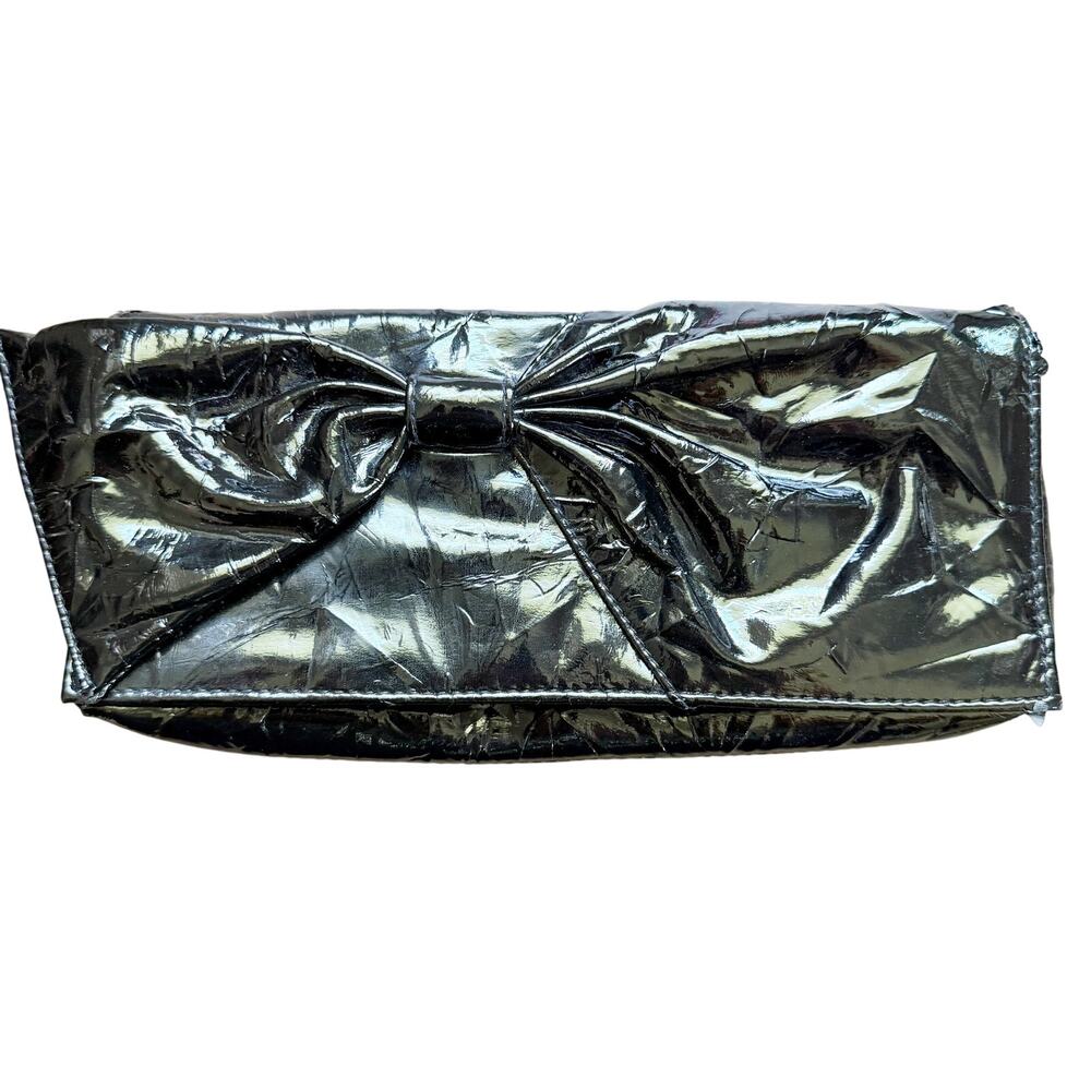 Jessica McClintock Black Patent Clutch / Evening Bag